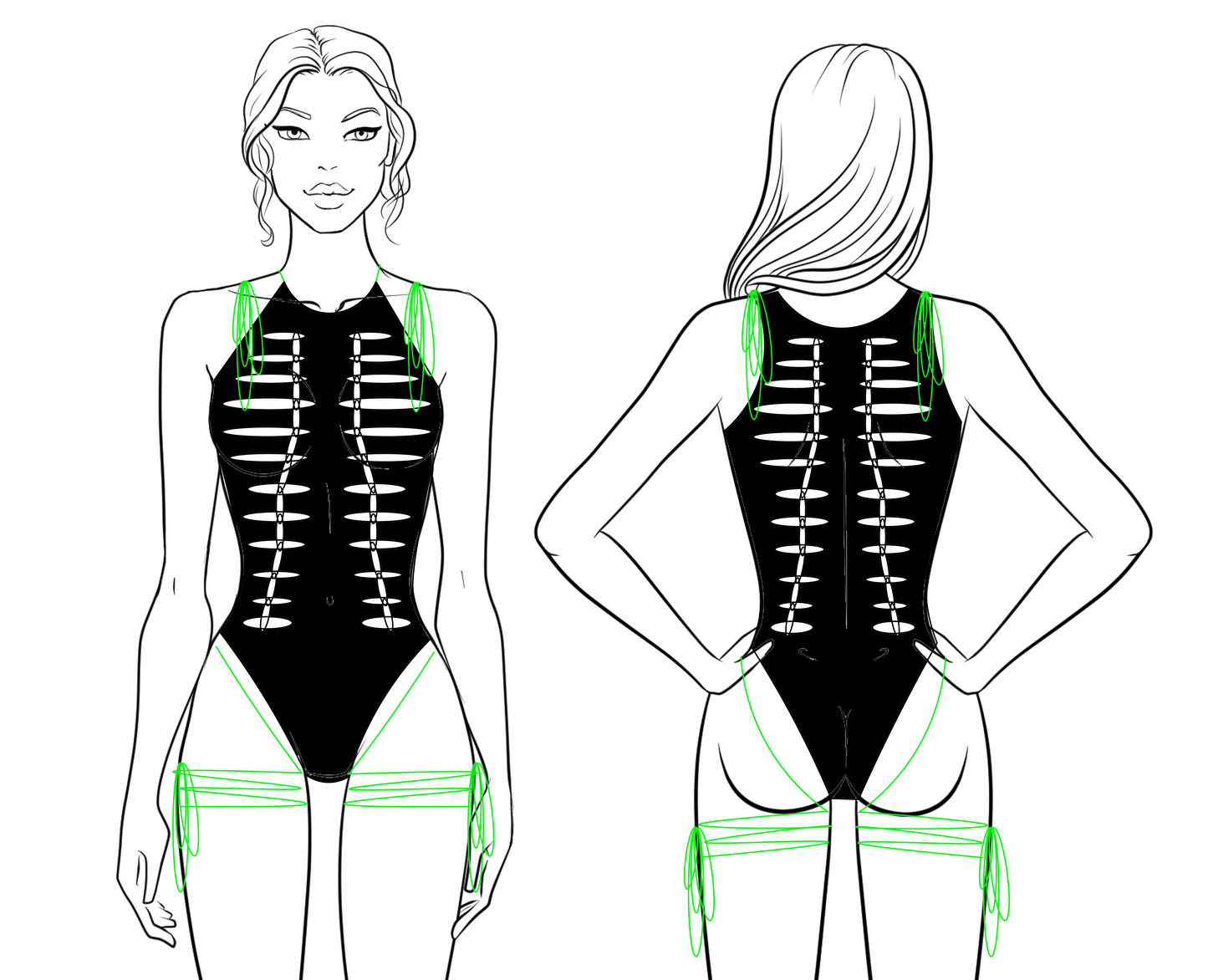 Sleeveless Slit-Weave Bodysuit